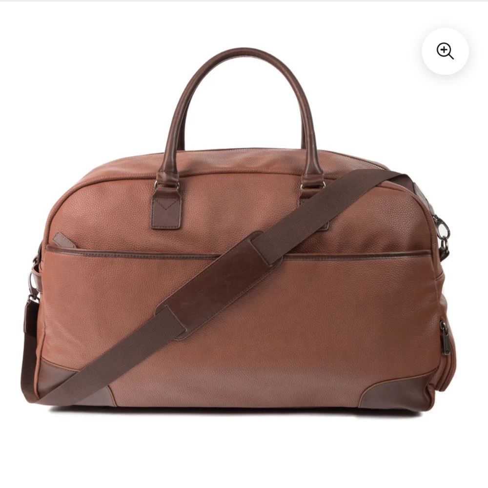 NWT Brouk Large Vegan Leather Duffle Bag Brown